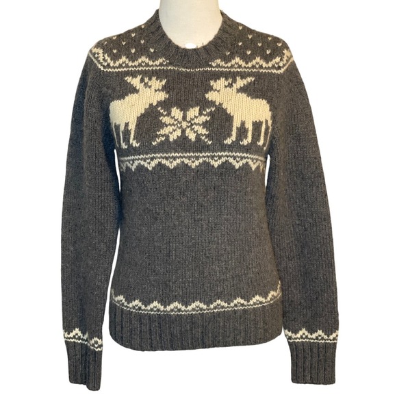Abercrombie & Fitch Sweaters - Vintage Abercrombie & Fitch Women's Sweater Gray Moose Size Small
